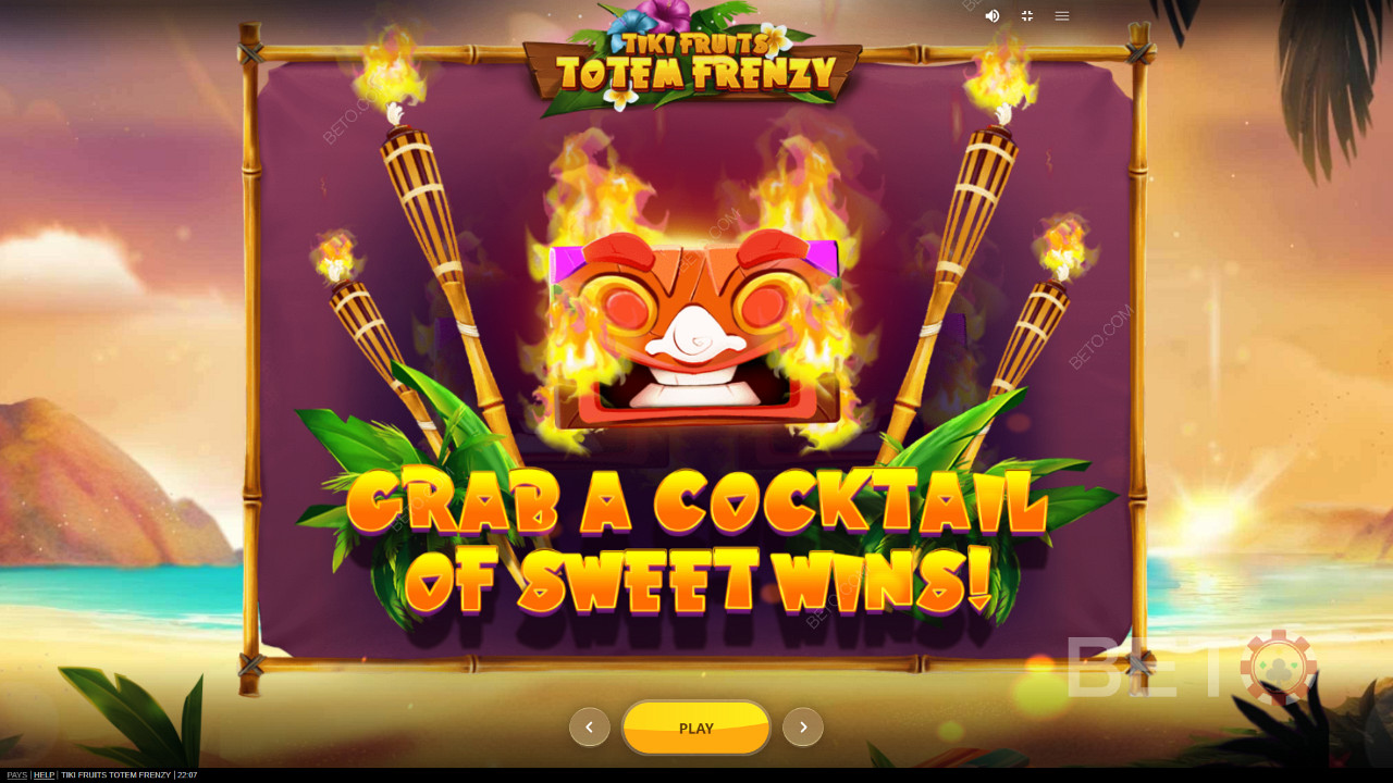 Enjoy the power of Tiki Mask Wilds in the Tiki Fruits Totem Frenzy online slot