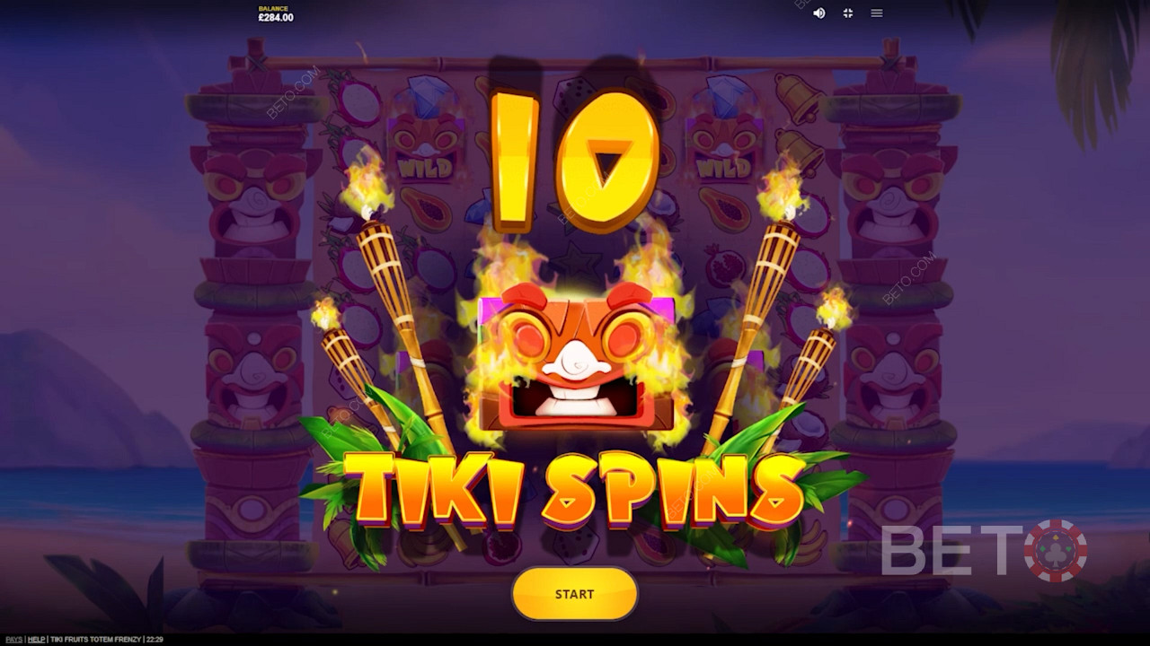 Enjoy 10 to 15 Free Spins in Tiki Fruits Totem Frenzy slot
