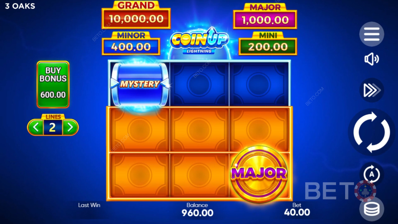 Bonus Features Explained in Coin Up: Lightning by 3 Oaks Gaming
