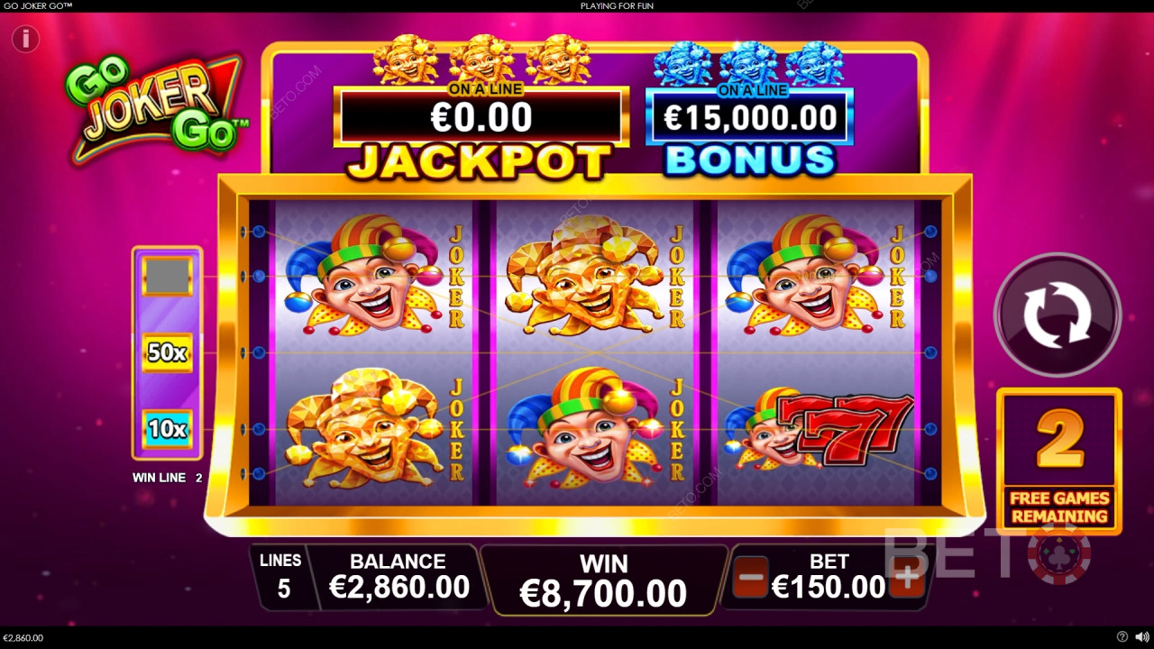 Win 1,000x Your bet in the Go Joker Go Slot Machine!