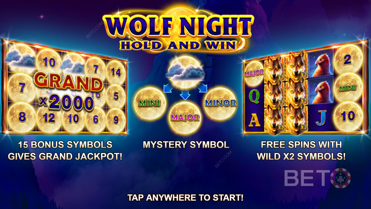 Win a grand prize of up to 2000x your stake in Wolf Night