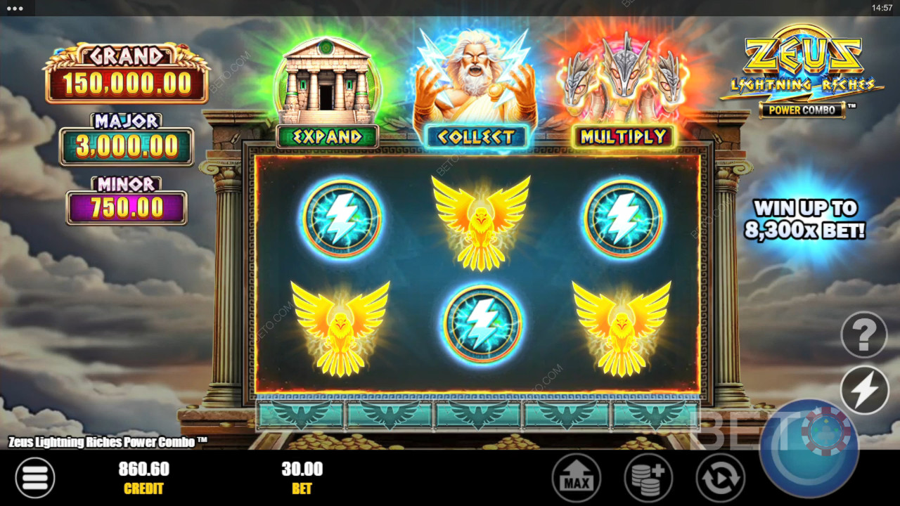 Zeus Lightning Riches Power Combo Review by BETO Slots
