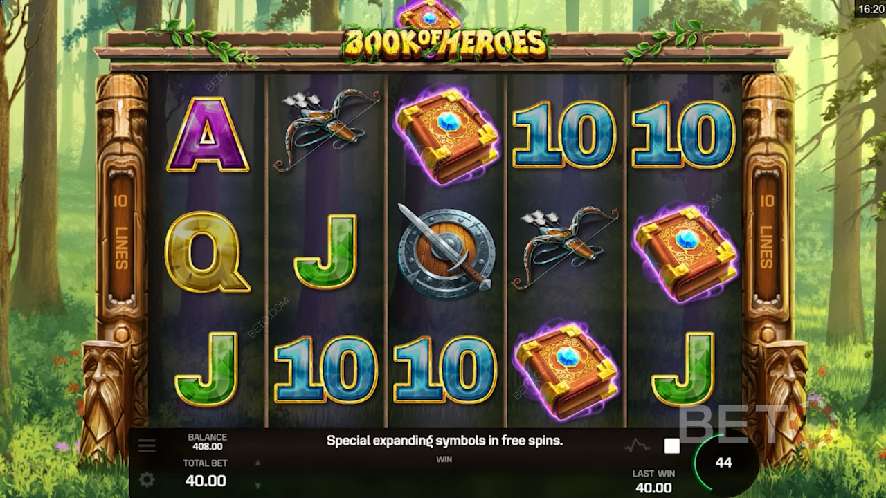Enjoy Free Spins, Expanding Symbol, and more in Book of Heroes online slot