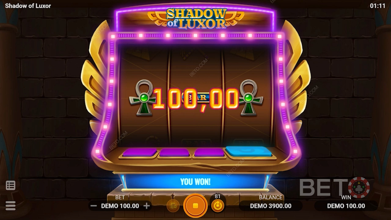 Play Shadow of Luxor game with ancient riches can give you some juicy payouts