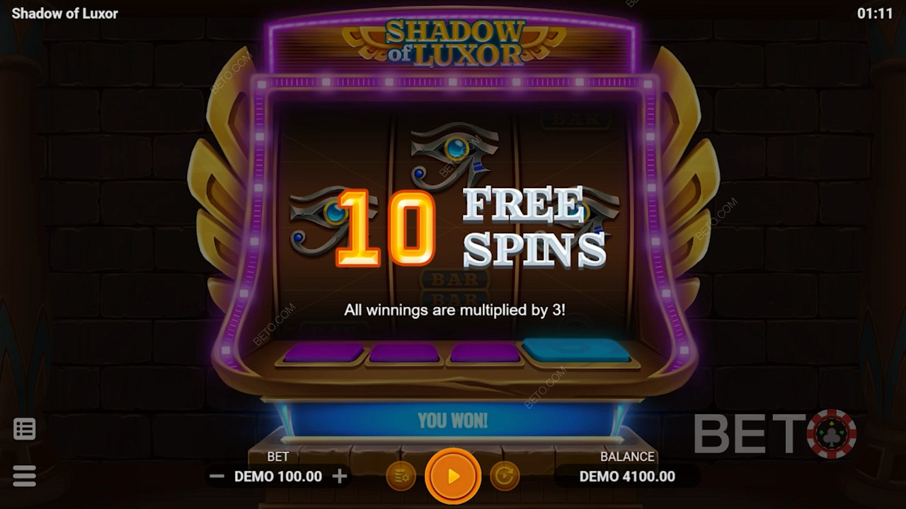 Rewarding Free Spins in the classic slot machine Shadow of Luxor