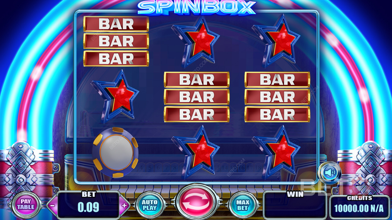 Attractive symbols and classic game theme in Spinbox slot
