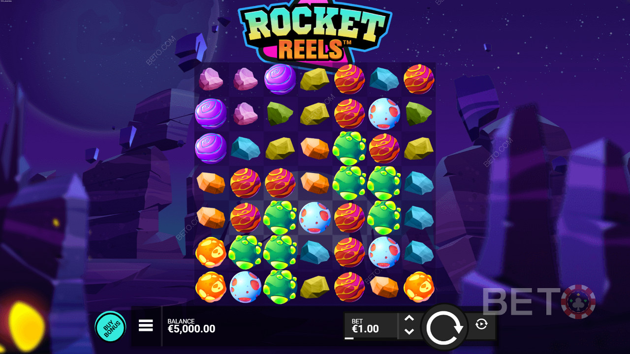Rocket Reels cluster based slot by Hacksaw Gaming
