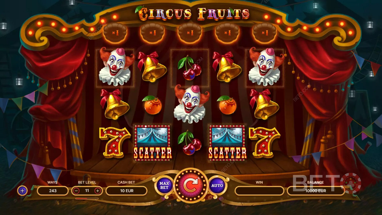 Innovative Circus Fruits video slot by TrueLab