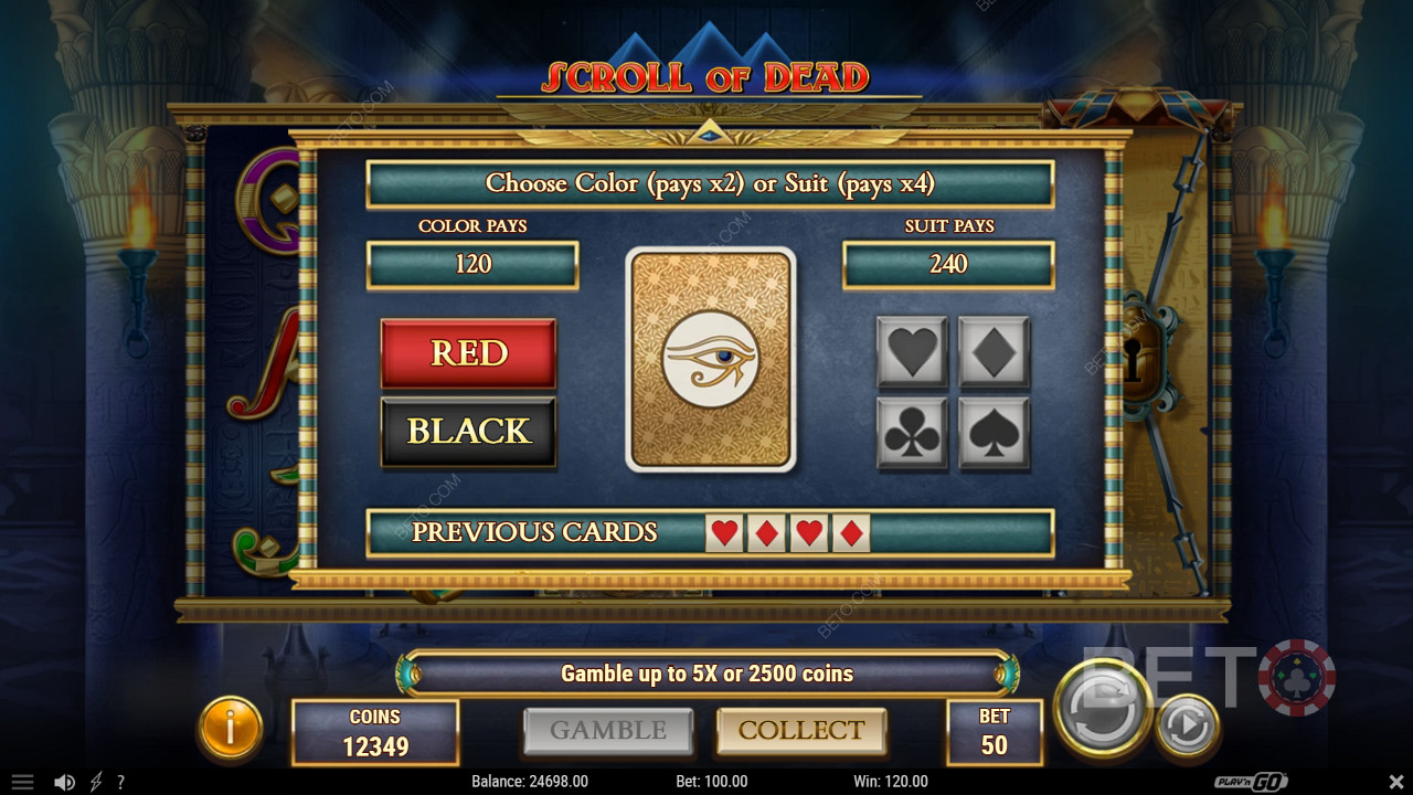 The Gamble mode can be used to risk your winnings for a chance at double-or-nothing