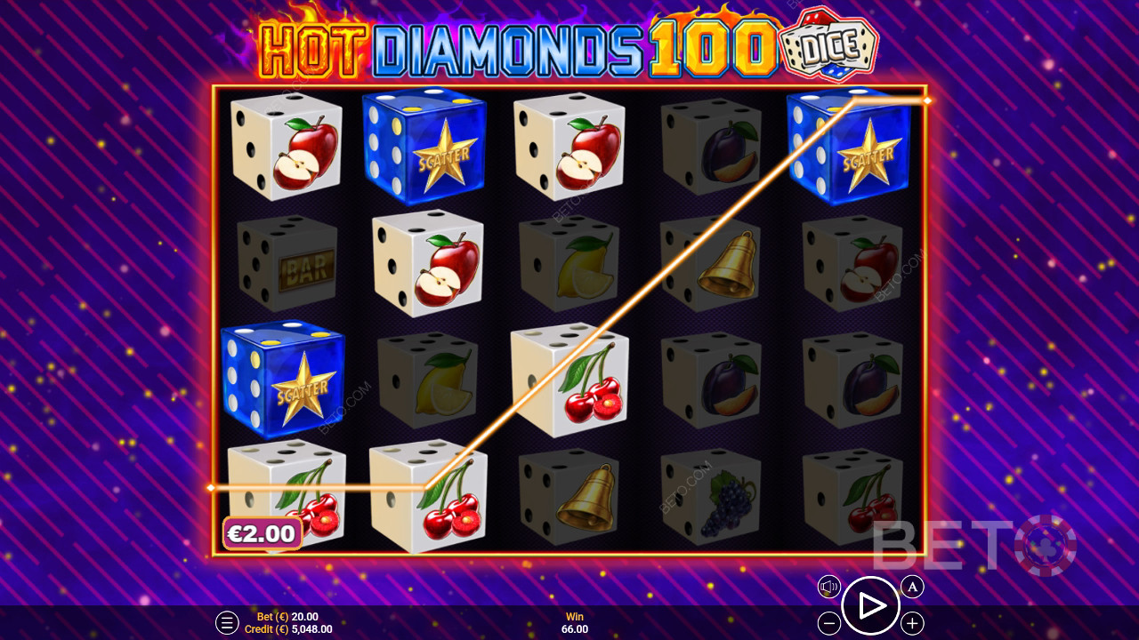 Hot Diamonds 100 Dice Review by BETO Slots
