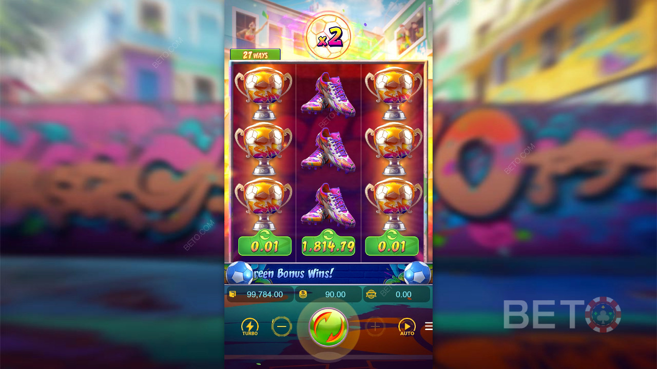 Win 2,000 Your bet in the Futebol Fever Slot!