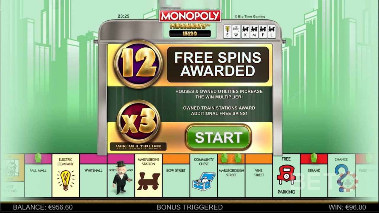 Free Spins feature and other Boosters in Monopoly Megaways