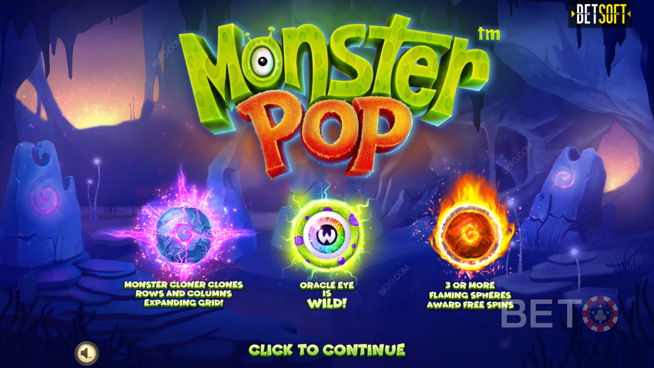 Enjoy innovative Bonus Features in Monster Pop video slot