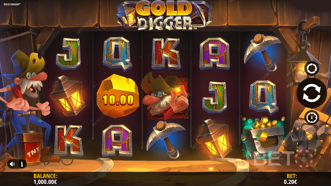 Rustic visuals and graphics of Gold Digger