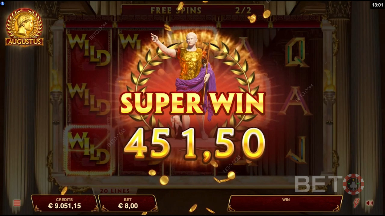 Landing a super win while gambling on Augustus