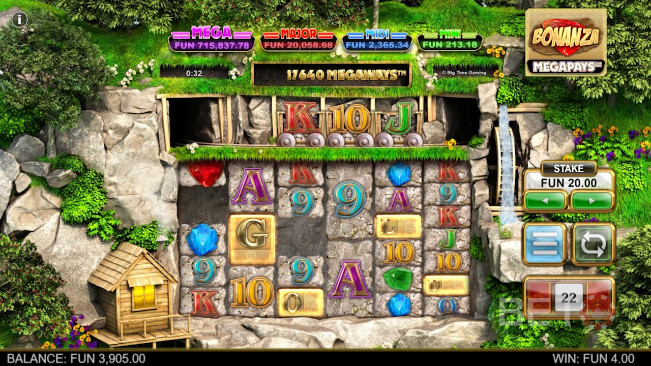 Dig up hidden gemstones and win humongous Jackpot prizes in the new Bonanza slot