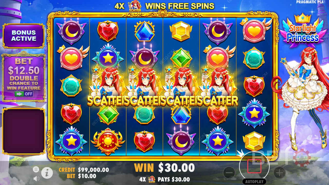 Landing at least 4 Scatters triggers the Free Spins bonus round