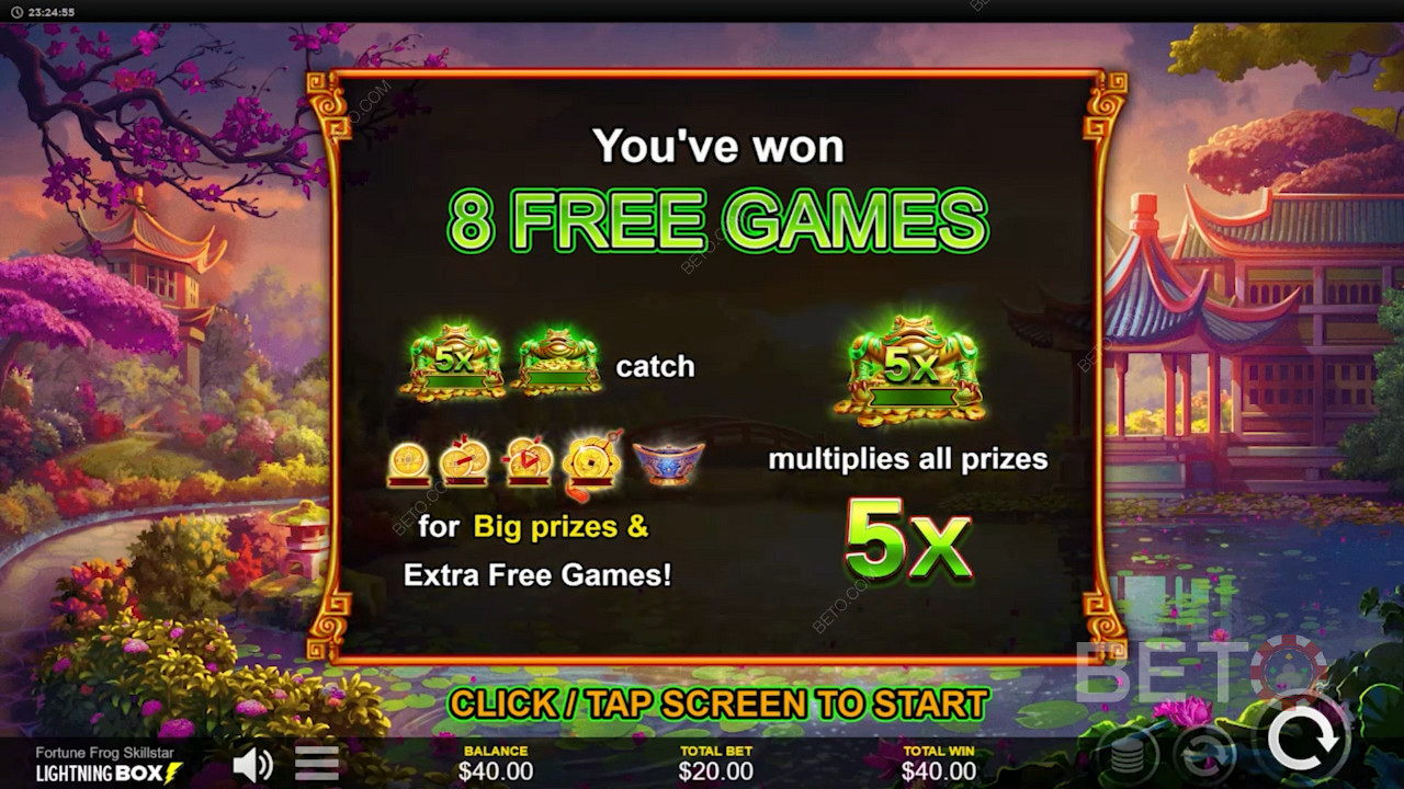 Win Big with the Fortune Frog Skillstar slot game - Maximum win of 4,672x worth your bet