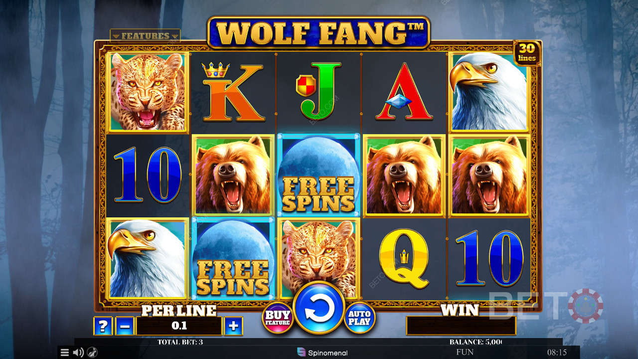 This slot game uses an RTP of 96.15% and medium volatility
