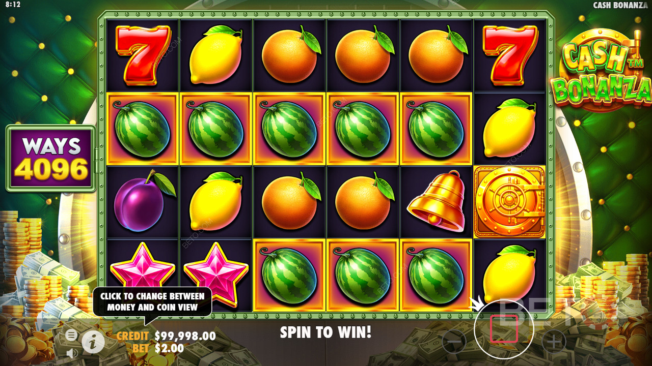 Using fresh watermelons to land payouts in Cash Bonanza
