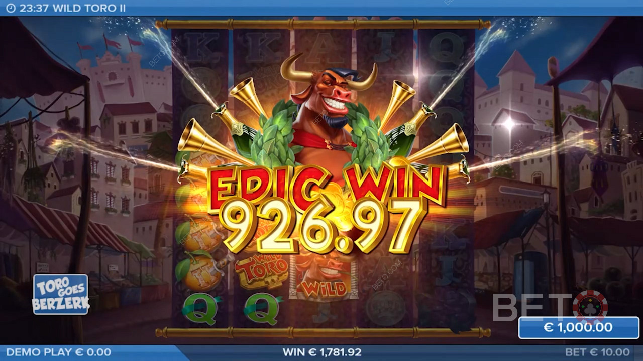 Enjoy epic wins in Wild Toro 2 slot
