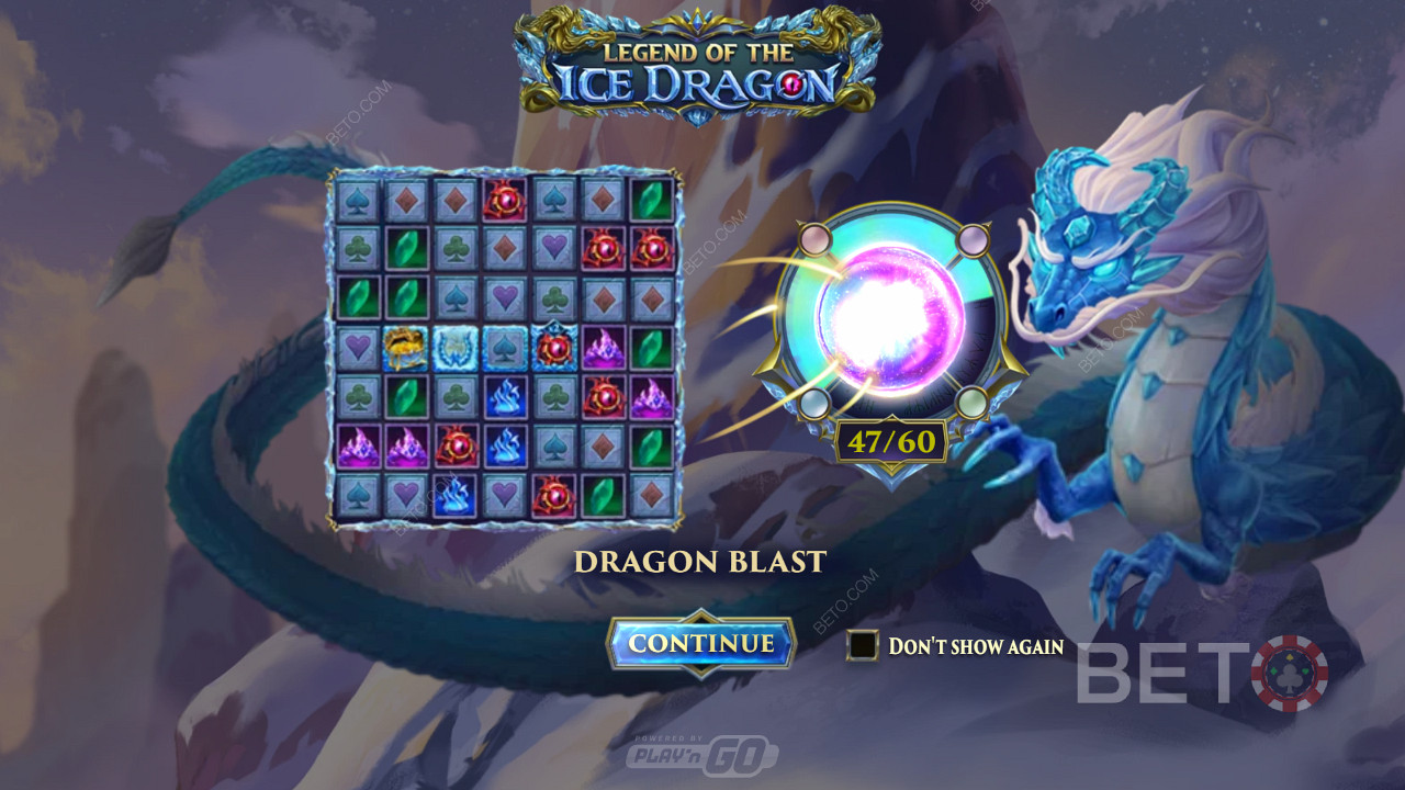 Trigger several powerful features like Dragon Blast in Legend of the Ice Dragon slot