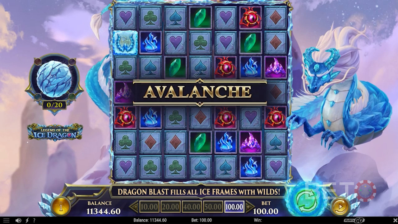 Enjoy the random Avalanche feature on non-winning spins