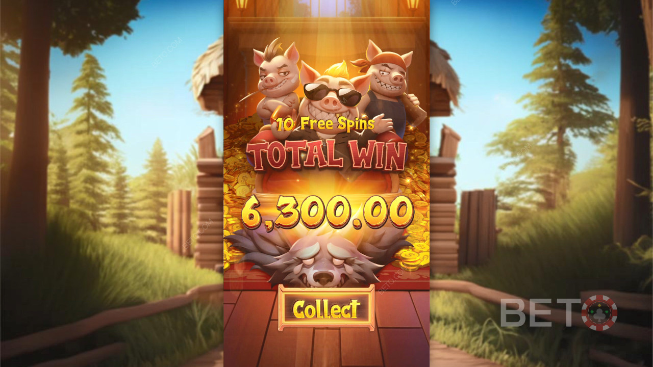 Win 2,500x Your bet in the Three Crazy Piggies Slot!
