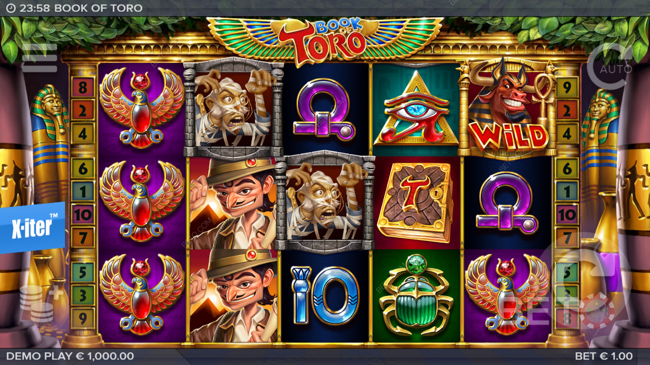 Enjoy several Wilds, Respins, and Free Spins in Book of Toro slot machine