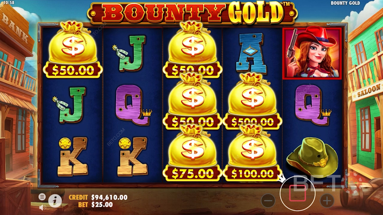 Money bag symbols on Bounty Gold