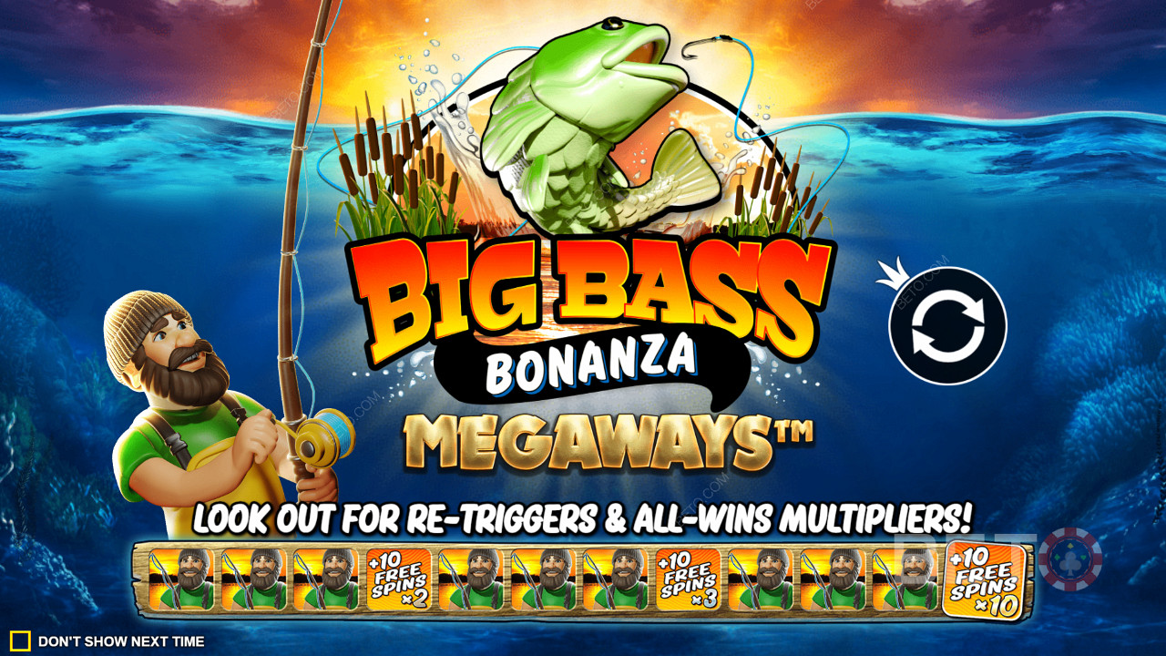 Enjoy Free Spin retriggers with Win Multipliers in Big Bass Bonanza Megaways slot