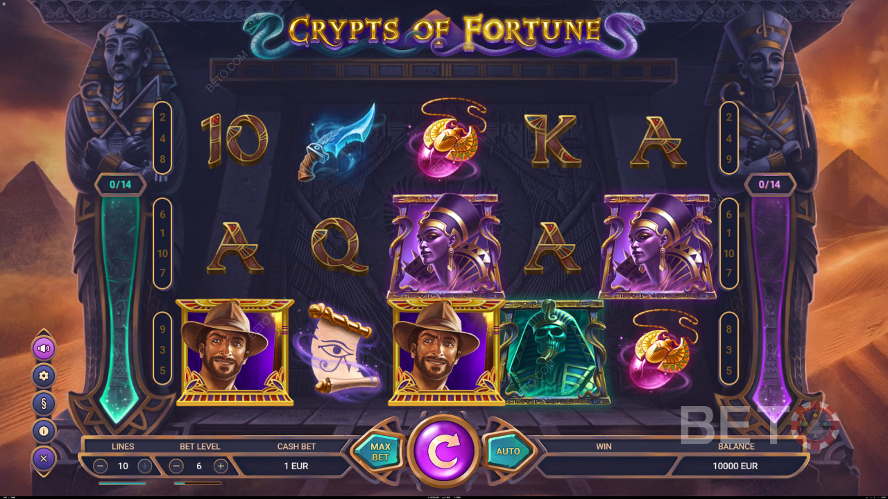 Collect the Scatters to trigger Free Spins in Crypts of Fortune slot machine