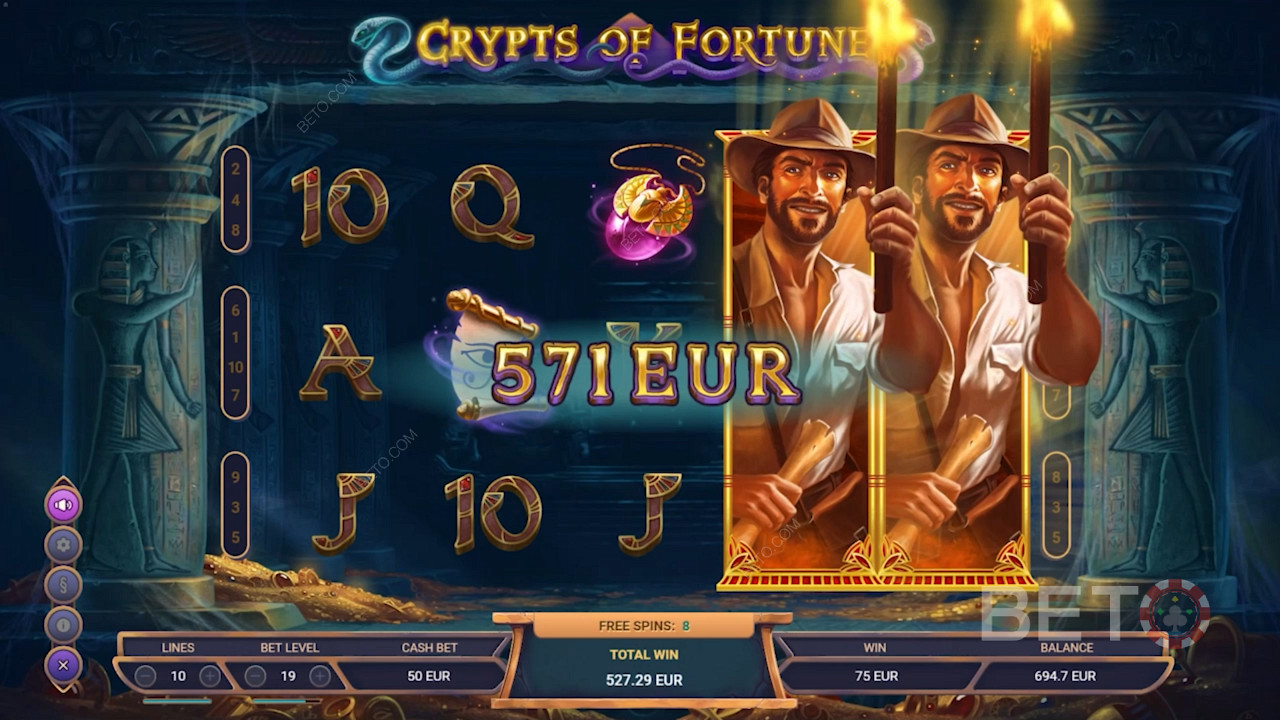Enjoy Expanding symbols in Free Spins in Crypts of Fortune slot