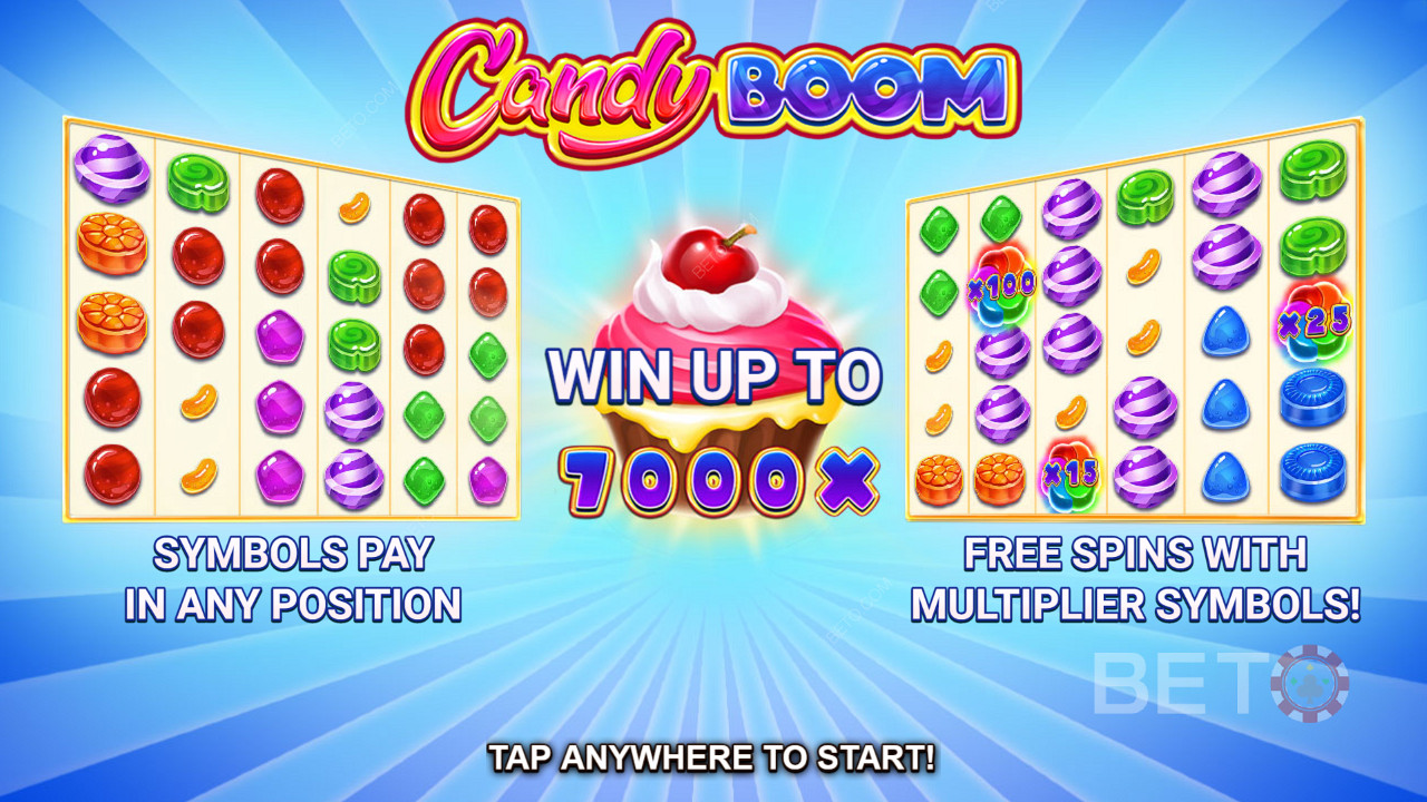 Starting your gaming session in Candy Boom