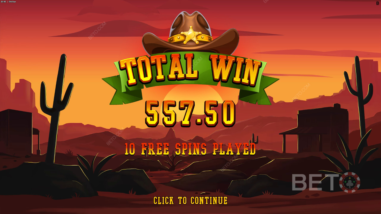 Win 12,500x Your bet in the Old Gun Slot!
