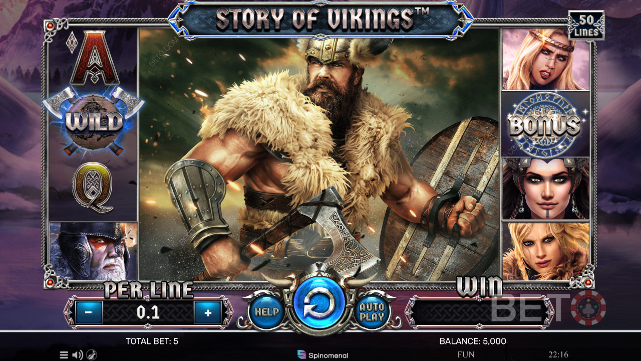 Experience Nordic glory and win cash prizes in the Story of Vikings online slot