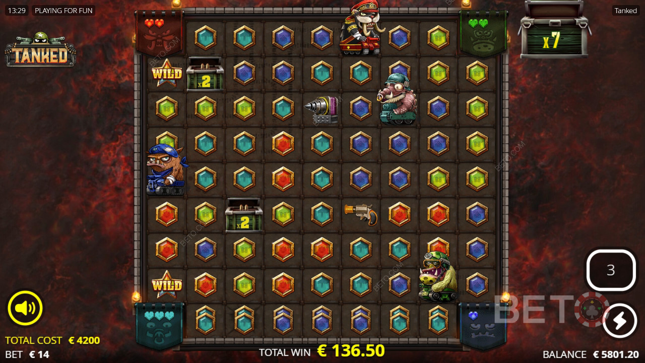 Win 25,000x Your bet in the Tanked Slot Machine!