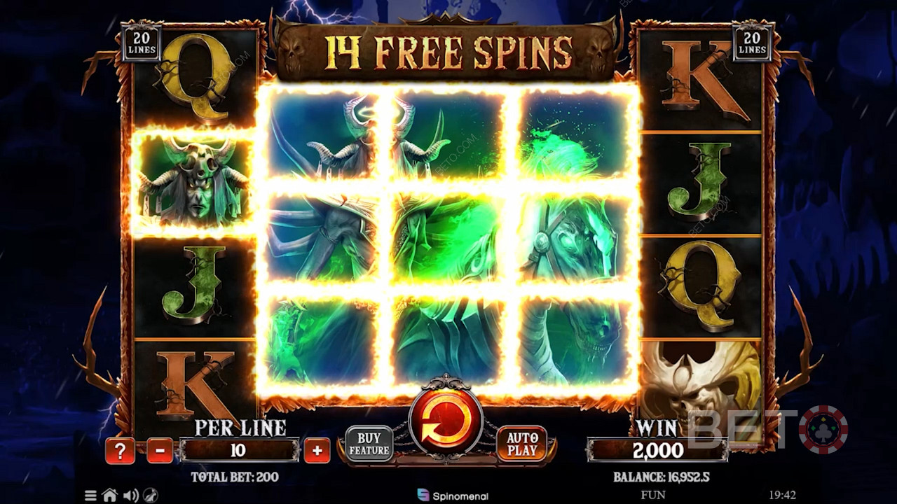 You can earn a total of 50 Free Spins by gambling your spins in the Gamble Feature