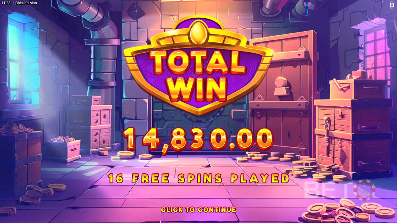 Win 12,500x Your bet in the Chicken Man Video Slot!