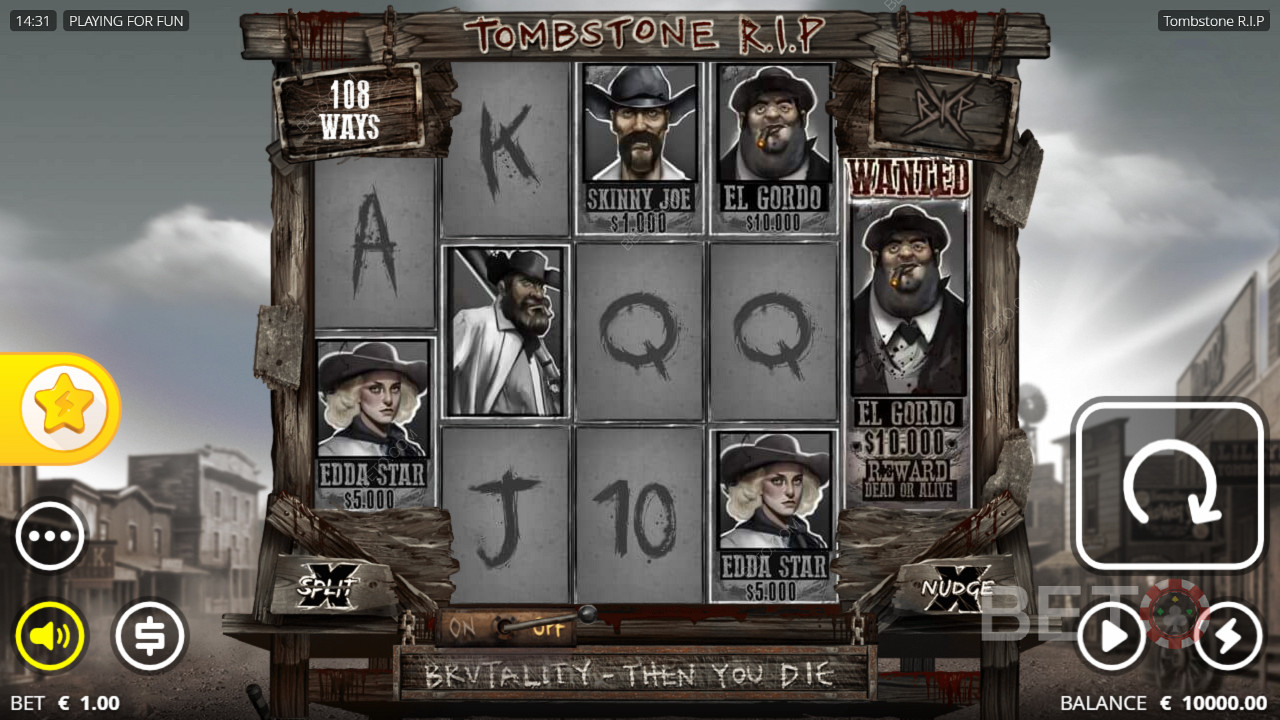 The fifth reel has special properties like no low-value symbols in the Tombstone RIP slot