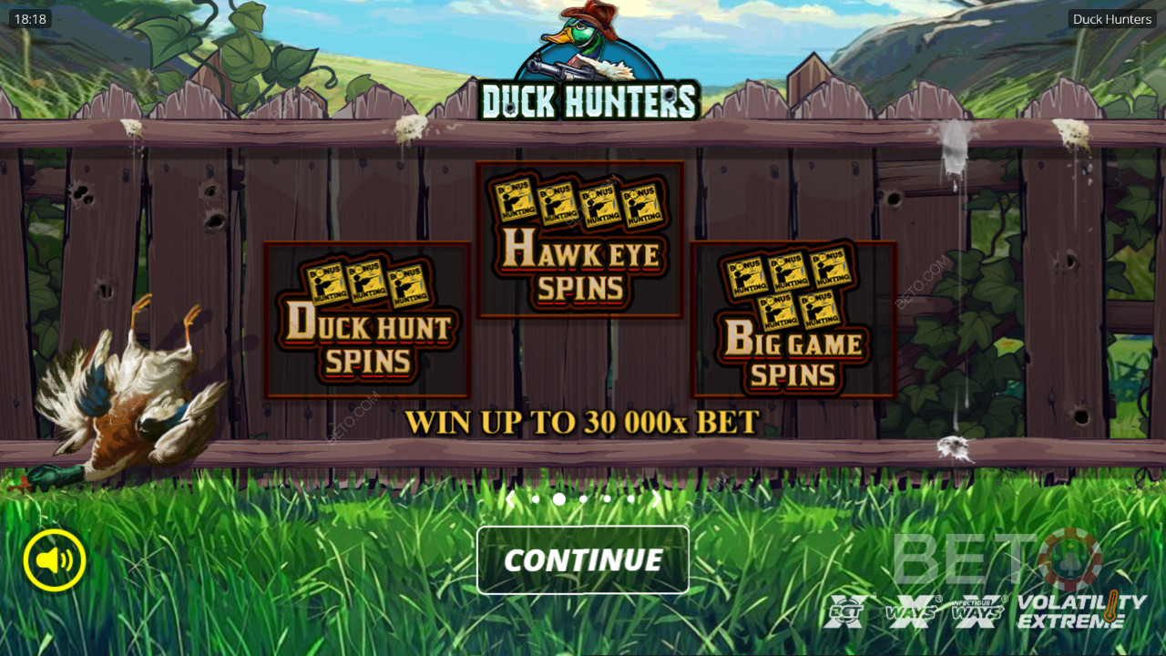 Win 30,000x Your bet in the Duck Hunters Slot!