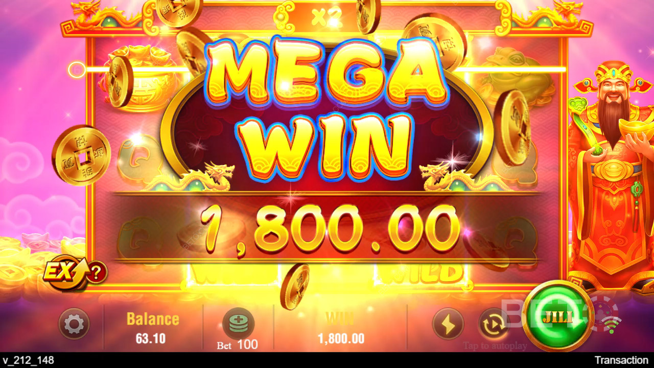 Win 6,750x Your bet in the Jili Caishen Slot Machine!