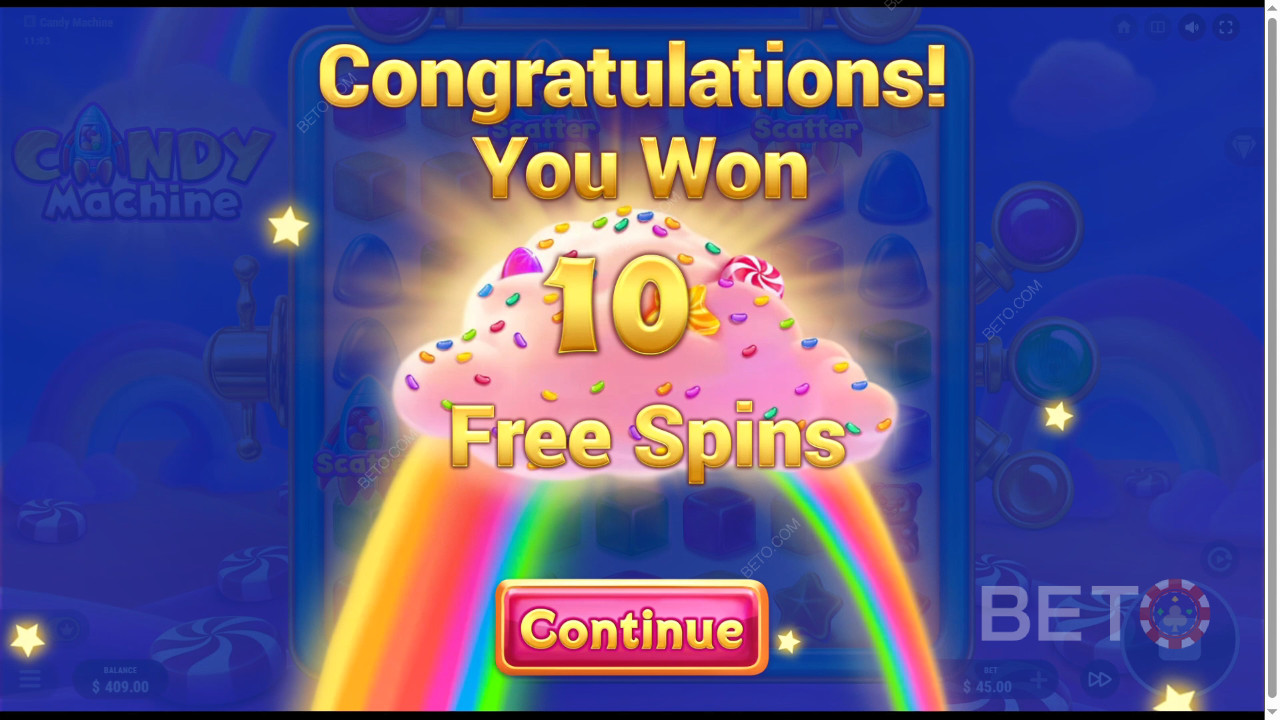 Candy-themed slot machine