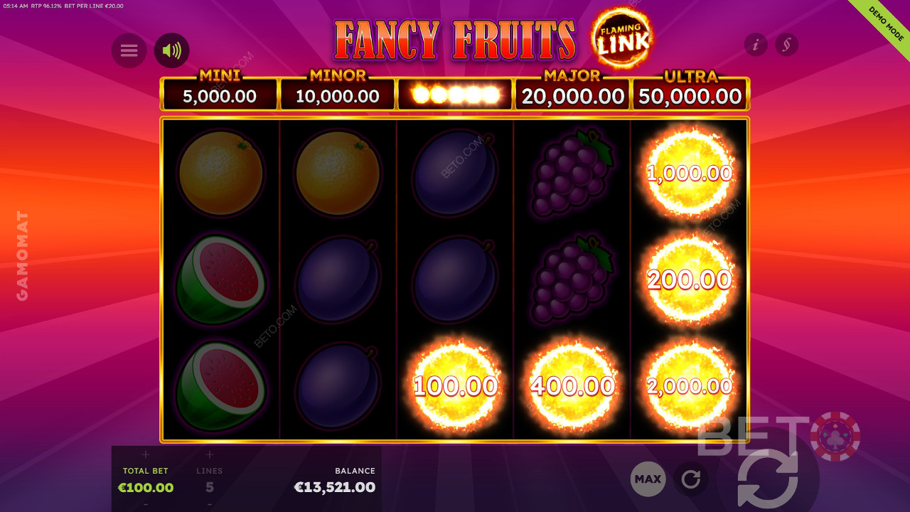 7 Fancy Fruits Flaming Link Free Play