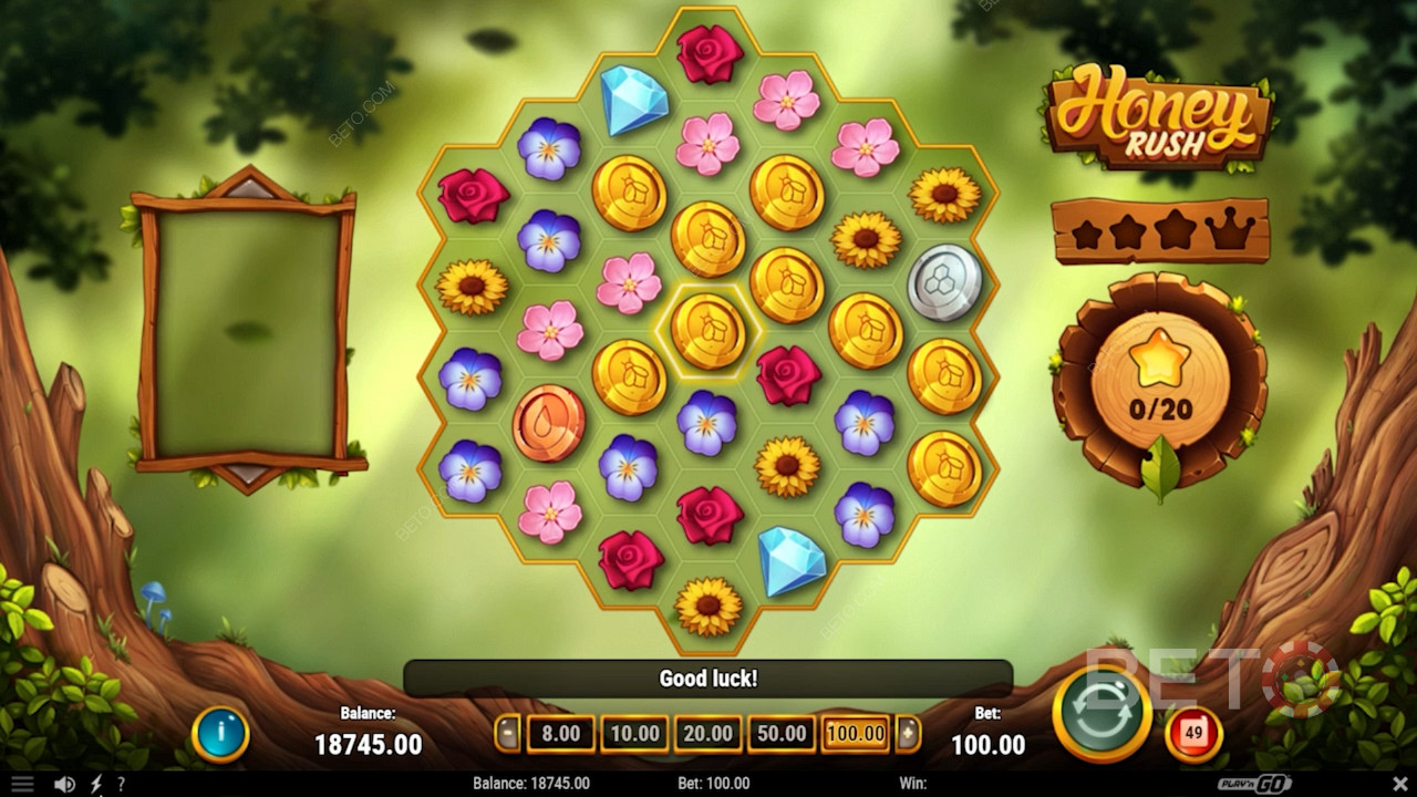 Get wins anywhere on the reels in the Honey Rush slot