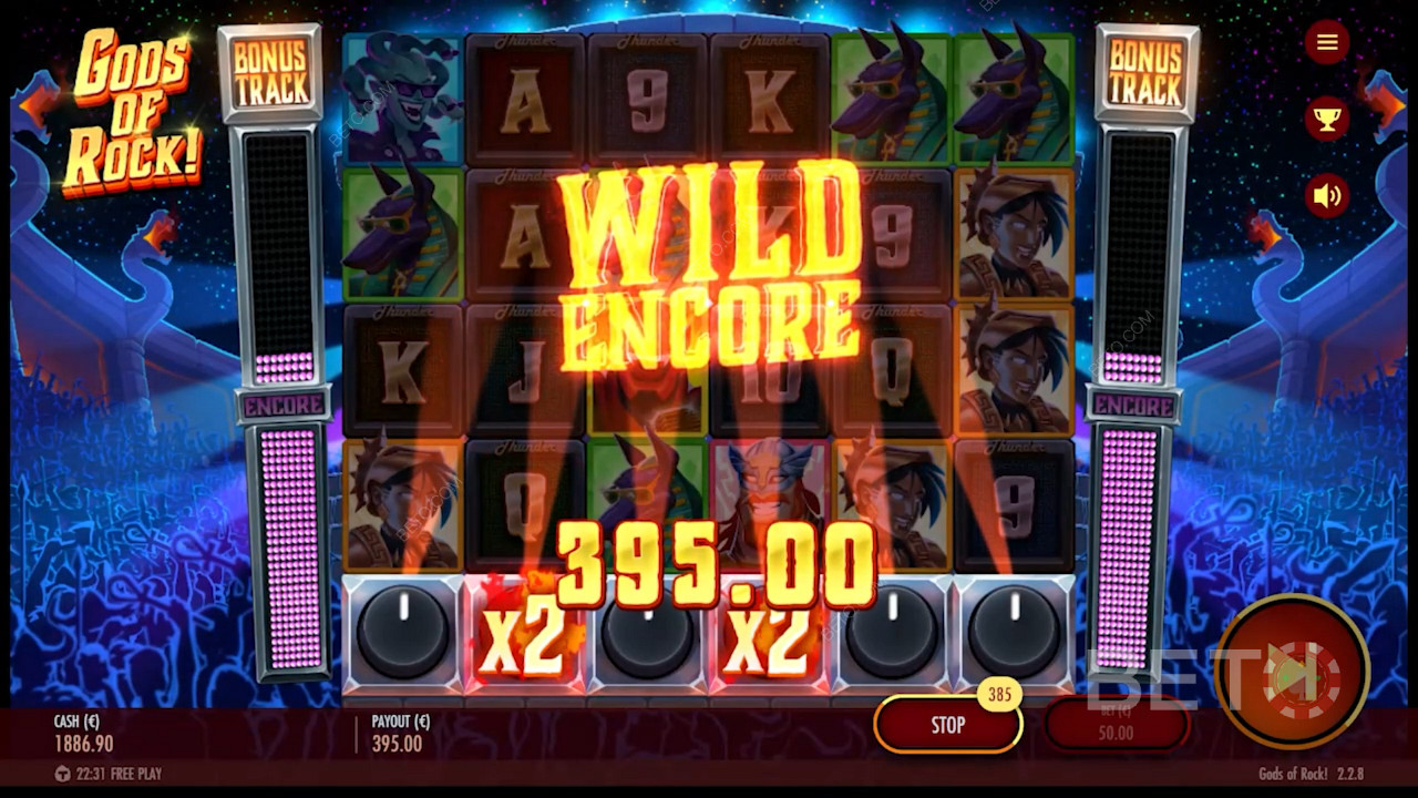 Fill the meter to a certain level and win 1 to 3 Charged Wilds in the Gods of Rock slot