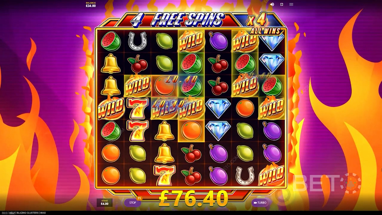 Try out the new fiery game from Red Tiger Gaming, the Blazing Clusters slot