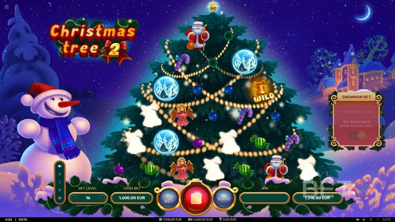 Enjoy generous payouts in the Christmas Tree 2 slot machine