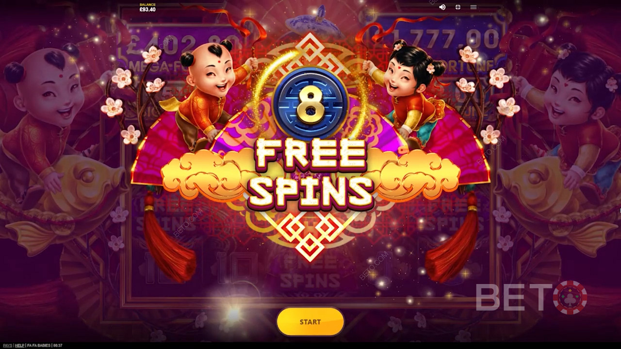 Enjoy 8 Free Spins by landing 3 bonus symbols on reels 1, 3, and 5