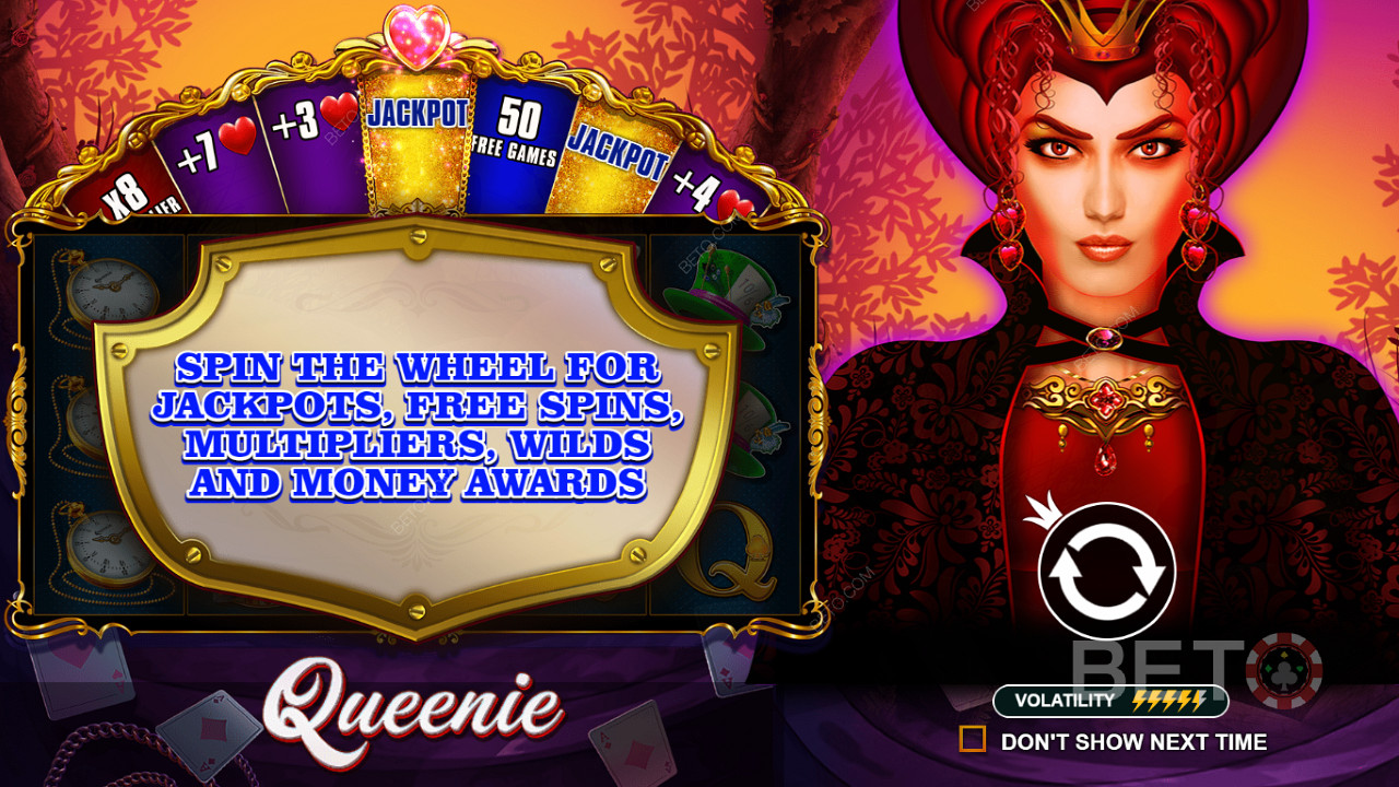 You can randomly trigger the Wheel bonus feature to win exciting bonuses and cash payouts